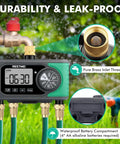 4 Zone Sprinkler Timer With Brass Inlet And Digital Control, Auto Garden Hose Water Timer For Lawn, Durability and Leak-Proof Design