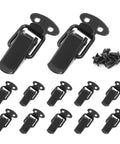 12 Pack Spring Toggle Latch 1.8 Inch Durable 304 Stainless Steel Black Spring Loaded Catch For Wood Tool Boxes And Wooden Cases Heavy Duty 88 lb Load Capacity