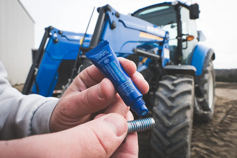 Applying Blue Medium Strength Threadlocker For Quick Vibration Control And Leakage Prevention Seals And Prevents Rust On Threads to screw