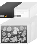 40-Piece Magnetic Sheets For Dies Storage With Rubber Magnet Sheets, Die Cut Storage Must-Have Kit, PVC pockets and die cuts shown