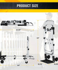 Heavy Duty 600 Lb Hand Truck Featuring Rock Solid Build dimensions shown, with adjustable setup and sturdy aluminum frame.