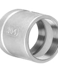 Stainless Steel 304 Cast Pipe Fitting Coupling 1-1/4 NPT Female X 1-1/4 NPT Female, corrosion resistant, high temp, front view