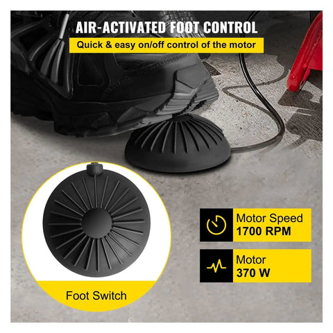Heavy Duty Electric Drain Snake Machine Plug Busting Powerhouse foot control switch with textured grip for ease of use.