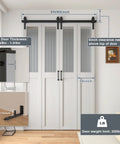 60 Inch Bi Folding Sliding Barn Door Hardware Kit For Four Doors With Heavy Duty Side Mounted Rollers Image