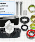 Components of Beefed Up Steering Stem Bushing Collar Bearing Seal And Holder Nut Tool Kit For Yamaha ATV Models