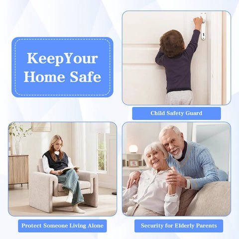 Child Safe Door Reinforcement Lock 2 Pack With 800 Pounds Of Force Heavy Duty Aluminum Inward Door Security Lock shown in use on a door
