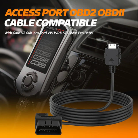 OBD2 OBDII Cable For Cord V3 AccessPort Interface, Compatible With Subaru Ford VW BMW WRX STI Focus Evo, 6.4ft Length