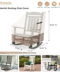 Outdoor Rocking Chair Cover 2 Pack Heavy Duty Waterproof Patio Cover For 27 W 34 D 45 H Presidential Rocking Chair Beige