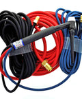 Water Cooled Trim Line TIG Torch Kit With Flex Head 350A Power 25 Foot Lead showing coiled hoses and torch head