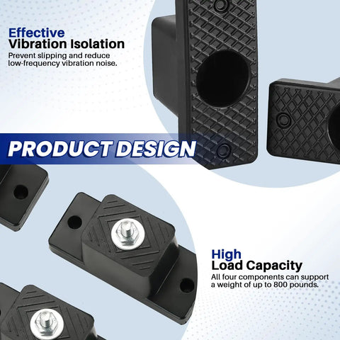 Close-up of 8 Pack Rubber Vibration Isolator Mounting Brackets showing effective vibration isolation and high load capacity design.