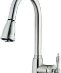 Single Handle Pull Down Kitchen Faucet Slick Stainless Steel With Snap Back Retraction Quiet Hose Ceramic Disc Valve Drip Free