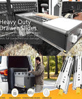 16-Inch Full Extension Drawer Slides With 500 LB Capacity, shown in a truck application, side mount ball bearing rails.