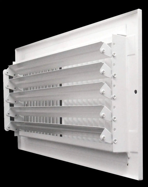 20 Inch By 6 Inch 2 Way Vertical Air Supply Grille Vent Cover Diffuser With Flat Stamped Face White Finish Heavy Duty Steel Build