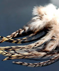 30 Pcs Natural White Black Barred Grizzly Rooster Hackles For Streamers Wet Flies And Fly Fishing Tying Feathers Bulk Pack