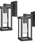 Outdoor Wall Lantern Exterior Wall Sconce Light Matte Black Porch Lighting for Doorway Pack of Two Built to Last Rustproof Finish