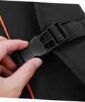 Close-up of heavy duty waterproof dumb drum storage bag buckle, showcasing premium oxford material and secure closure mechanism.