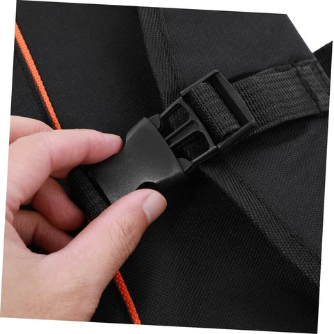 Close-up of heavy duty waterproof dumb drum storage bag buckle, showcasing premium oxford material and secure closure mechanism.