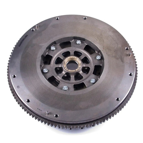 High Performance Dual Mass Clutch Flywheel Fits 2007 To 2020 Nissan 350Z 370Z G35 G37 Q60 Infiniti 35 Liter V6 view from front with bolts.