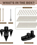 Permanent No More Squeaks Floor Repair Kit With 50 Screws And 5 Tools image showing screws and tools included in the kit.