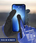 Nitrile Fully Coated Work Gloves With ANSI A4 Cut Resistance, Waterproof And Abrasion Resistant, touchscreen use, blue, medium