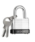 Heavy Duty Laminated Steel Padlock Set One And A Quarter Inch Wide Body, Keyed Alike Locker Locks For Gym, Luggage, Suitcase, Toolbox And More