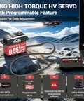 Premium Brushless Digital RC Servo Motor Engineered For 1/10 Buggies With Totally Customizable Speed Profiles And Pulls Serious Torque Hella Lightning Fast 0.061 Second Response Time displayed with programmer and laptop.