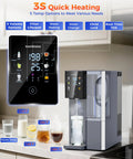 Compact Countertop Instant Hot And Cold Water Dispenser Featuring Premium Reverse Osmosis Filtration And A Slick Built In Tea Infuser For No Sweat Fresh Brews Whenever You Need A Quick Sip with digital controls and glass cups