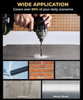Toolant 5-piece serrated eccentric masonry drill bit set with carbide tips; 5/32–3/8 in; front view drilling tile.