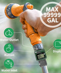 Heavy Duty Garden Hose Water Flow Meter With Brass Inlet And Metal Thread High Accuracy IPX6 Waterproof Ideal for Outdoor Use