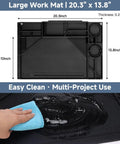Silicone Soldering Mat With Stand, 20x14 Inch ESD Safe Anti Static Workbench Pad, heat resistant, easy clean surface in use