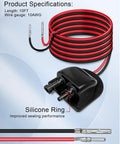 Weatherproof Solar Cable Entry Gland And Junction Box For RVs Boats Campers Vans Homes Garages And Shacks Includes 10ft 10AWG Solar Extension Cable Connector For Easy Install And Durable Outdoor Power Setup showing coiled cable