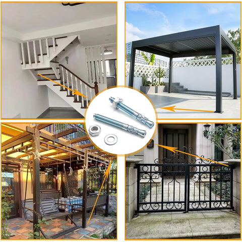 Heavy Duty Half Inch By Three Inch Wedge Anchors Zinc Coated For Concrete Walls And Cement Bases 10 Pcs Carbon Steel Anchors