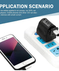 Dead Set Reliable 220V AC To DC Power Converter Waterproof Flame Retardant plugged into an outlet with a phone charging.