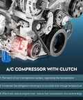 Brand New AC Compressor With Electric Clutch Direct Bolt Up Fitment For Subaru Forester 2011 To 2013 2.5 Liter Naturally Aspirated close-up view.