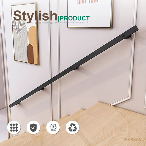 Heavy Duty Black Wrought Iron Stair Railing With Tough As Nails Build And Slick Non Slip Grip Adjustable From Thirty To Six Hundred Centimeters