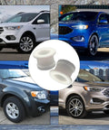 Collage featuring 2 Pack Shifter Cable Bushing Kit for Ford Edge 2012-2020 with various compatible Ford vehicle models shown.