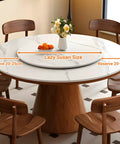 Premium Bamboo Lazy Susan Turntable 100cm Rotating Serving Tray For Kitchen Counters And Tables displayed on round dining table.