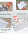 2 Pack 17 Inch Metal Dustpan and Brush Set Heavy Duty Industrial Sweeping Tool with Ergonomic Handle and Stiff Bristles showing rubber-coated handle and assembly details.