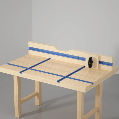 Four Pack 48 Inch T Track For Woodworking With Screws Aluminum Alloy Universal T Tracks installed on wooden workbench