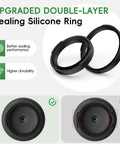 Electric Mason Jar Vacuum Sealer Kit with LED Display silicone ring detail for wide and regular mouth jars