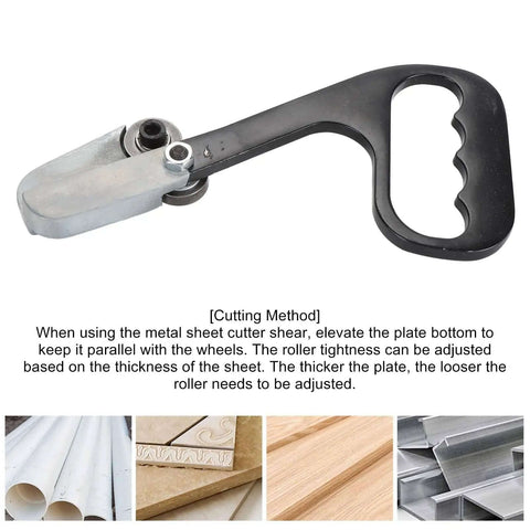 Manual Hand Pull Sheet Cutter For Metal And Plastic No Power Needed Portable Labor Saving Cutter shown with handle and blade design.