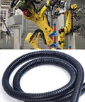 Heavy Duty Flexible Pvc Coated Metal Conduit With Galvanized Steel Core For No Sweat Wiring Protection And Smooth Cable Routing In Railway Systems, coiled black conduit