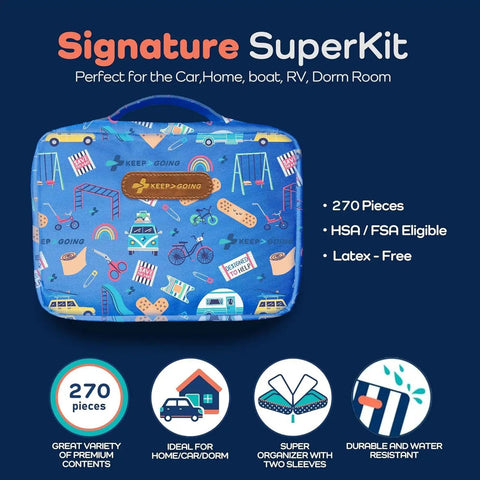 Large 270 Piece First Aid Kit For Kids And Family All In One Car Home Dorm And Boat Kit With Latex Free Bandages