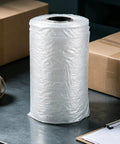 Clear Air Cushion Wrap Roll 984ft Inflatable Bubble Cushions For Packaging And Shipping Supplies on table beside boxes