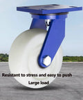 Close-up of nylon Heavy Duty Industrial Caster Wheels Set Of 4 For 4in 5in 6in 8in Carts And Furniture Dual Locking Nylon Plate Smooth
