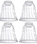 Beveled Glass Ceiling Light Covers For Fans And Fixtures, Replacement Globe Shades 4 Pack, fits 2.25 inch fitter, glass texture
