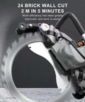 Professional Grade 8000W Brushless Concrete Wall Cutting Saw With 29Cm And 39Cm Blades cutting through brick wall.