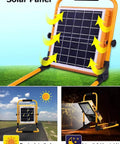 Badass Portable Solar Led Flood Light With Rechargeable Battery And Ip65 Waterproof Build offers solar panel charging for automatic night illumination.