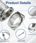 Magnetic Dryer Vent Connector Kit DV180 Quick Connect With Airtight Seal showing aluminum duct, clamps, screws, and housings