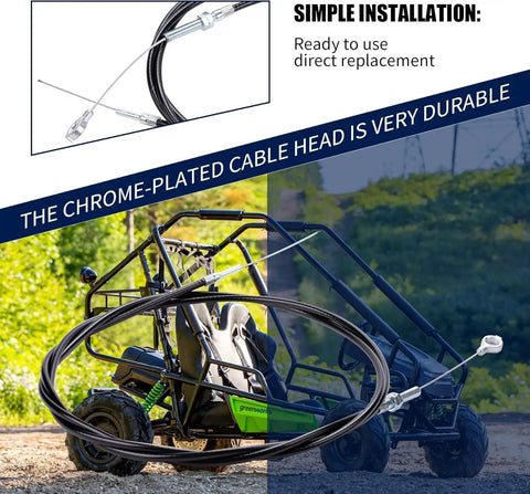 90 Inch Universal Heavy Duty Go Kart Throttle Cable Kit For Manco Go Cart 8HP Engine ATV Buggy with installation view